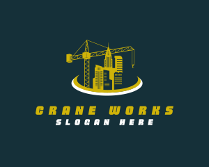 Crane - Construction Crane Building logo design