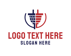 Patriotic - American Electric Plug logo design