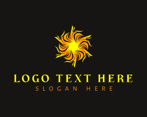 Solar - Sun Mandala Swirl logo design