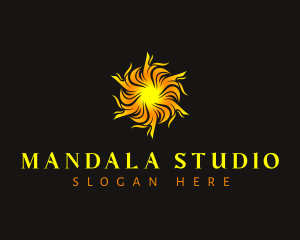 Mandala - Sun Mandala Swirl logo design