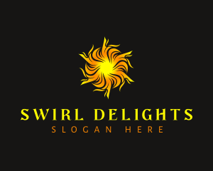 Sun Mandala Swirl logo design