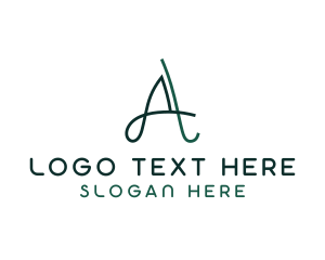 Letter A - Monoline Curve Interior Design logo design