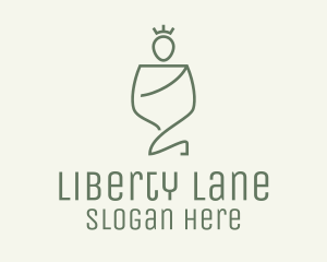 Wine Glass Liberty Statue logo design