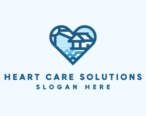 Beach House Resort Heart logo design