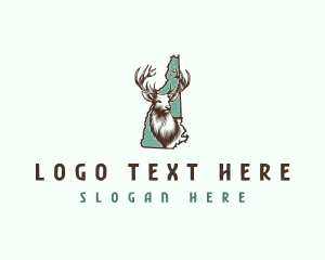 Map - Antler Deer Wildlife logo design