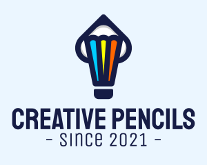 Colorful Shuttlecock Pencil logo design