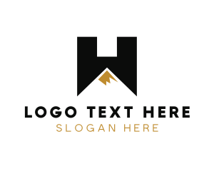 Landmark - Mountain Peak Letter H logo design