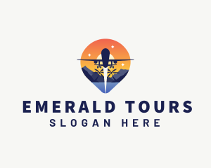 Airplane Vacation Destination Tour logo design