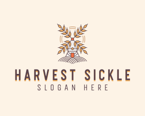 Farm Wheat Field logo design