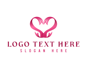 Stylist - Love Heart Ribbon logo design