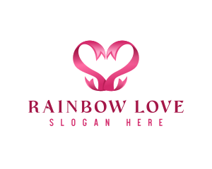 Love Heart Ribbon logo design