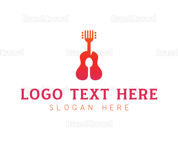 Acoustic Guitar Restaurant Logo