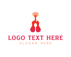 Utensil - Acoustic Guitar Restaurant logo design