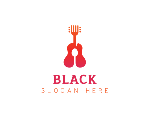 Orange Fork - Acoustic Guitar Restaurant logo design