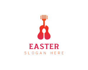 Orange - Acoustic Guitar Restaurant logo design
