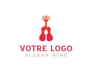 Orange Spoon - Acoustic Guitar Restaurant logo design
