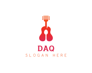 Orange Instrument - Acoustic Guitar Restaurant logo design