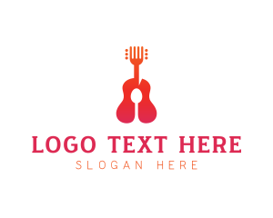 Guitar - Acoustic Guitar Restaurant logo design