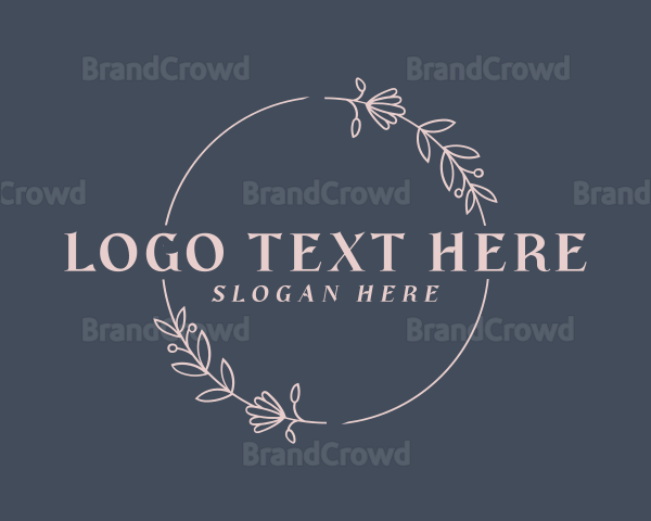 Feminine Floral Wreath Logo