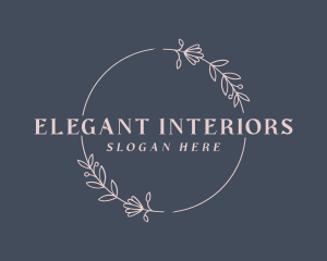 Feminine Floral Wreath logo design