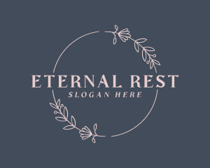 Mortuary - Feminine Floral Wreath logo design