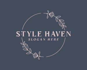 Stylist - Feminine Floral Wreath logo design