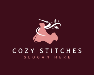 Fashion Dress Needle logo design