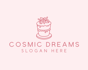 Red Velvet - Strawberry Cake Bake logo design