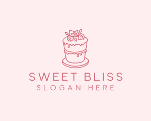 Strawberry Cake Bake logo design