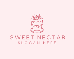 Strawberry Cake Bake logo design