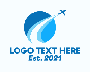 Airplane - Blue World Travel logo design