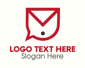 Social Media - Envelope Chat Bubble logo design