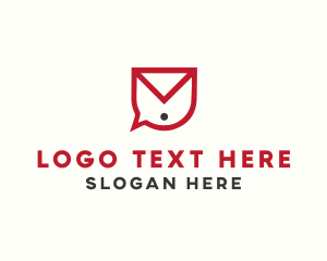 Monoline - Envelope Chat Bubble logo design