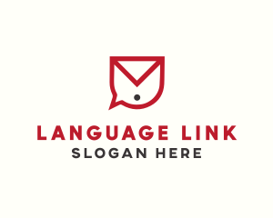 Bilingual - Envelope Chat Bubble logo design