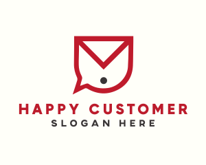 Envelope Chat Bubble logo design