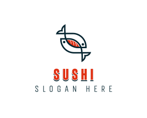 Fish Sushi Gourmet logo design