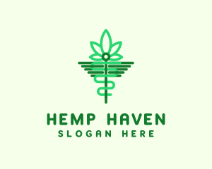 Hemp Medical Leaf logo design