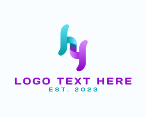 Corporation - Professional Software Brand Letter HY logo design