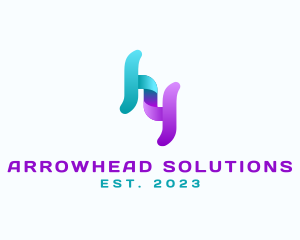 Professional Software Brand Letter HY logo design