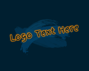 Brand - Neon Brush Stroke Company logo design