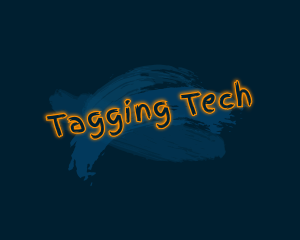 Tagging - Neon Brush Stroke Company logo design
