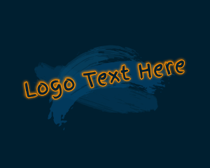 Handwritten - Neon Brush Stroke Company logo design