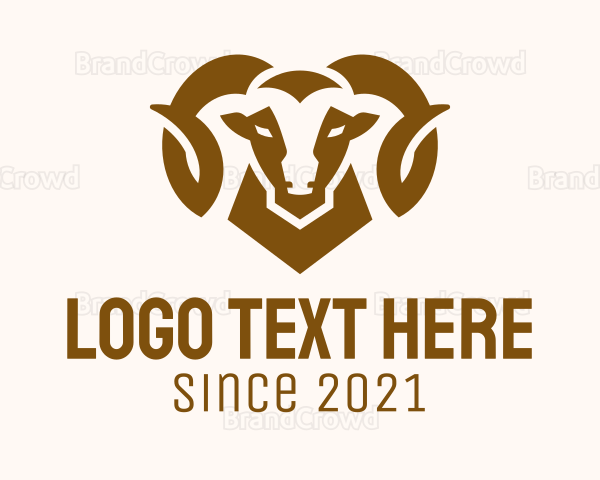 Brown Ram Head Logo