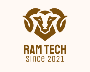 Brown Ram Head logo design