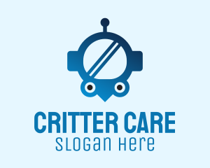 Critter - Blue Helmet Location Pin logo design