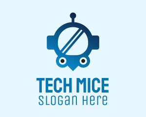 Mice - Blue Helmet Location Pin logo design