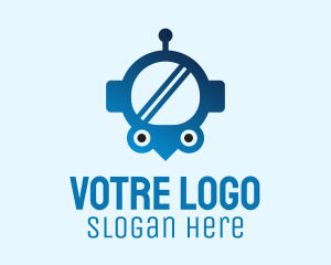 Helmet - Blue Helmet Location Pin logo design