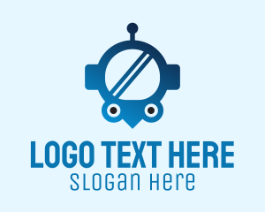 Android - Blue Helmet Location Pin logo design