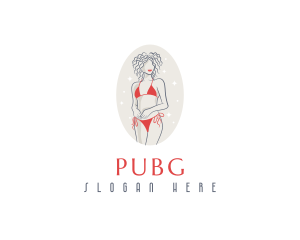 Feminine Swimwear Bikini Logo