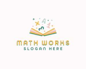 Math Book Learning logo design